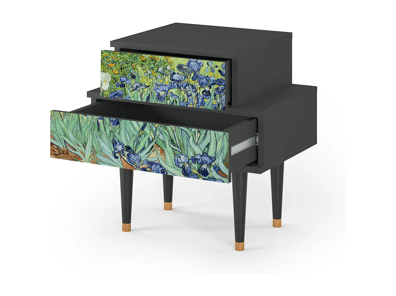 Comodino - 58х58х41 cm - NS1 - Irises , Antracite