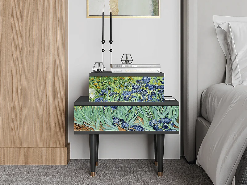 Comodino - 58х58х41 cm - NS1 - Irises , Antracite