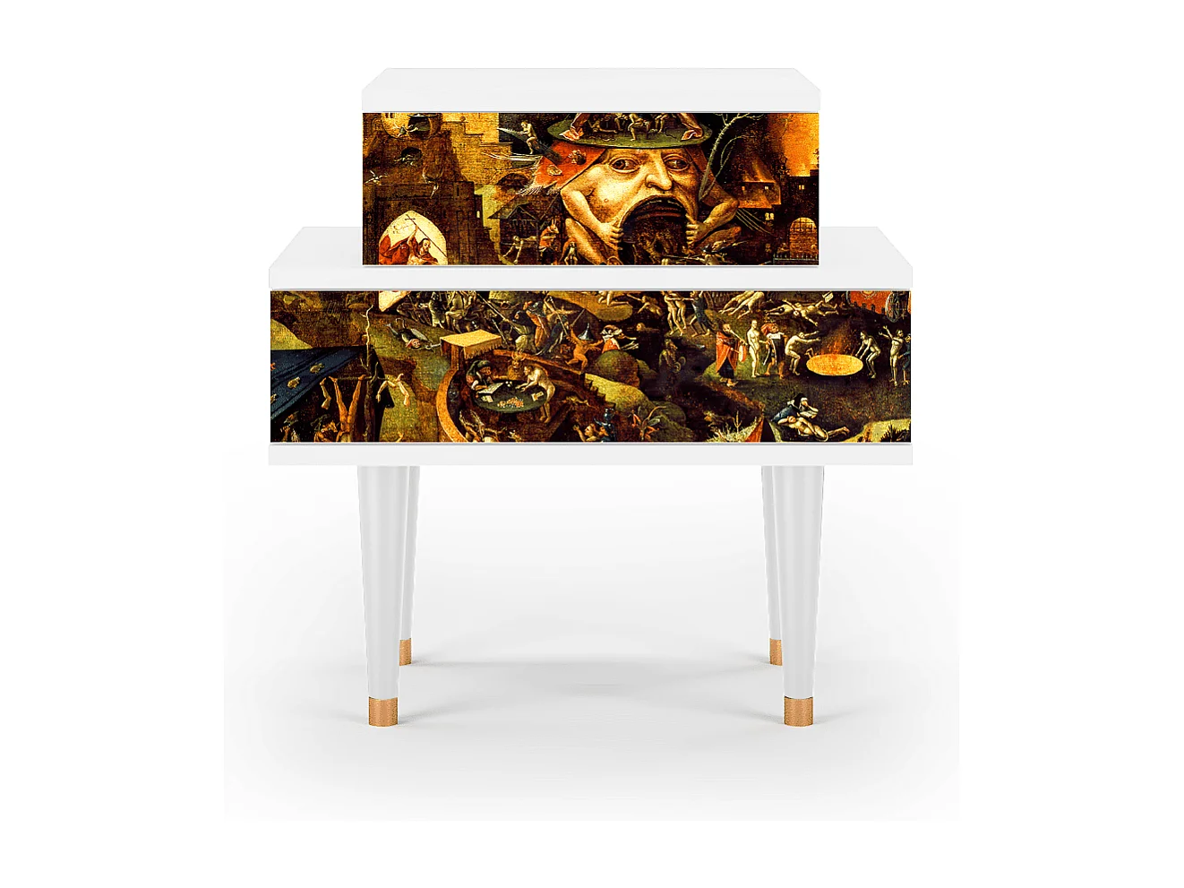 Stolik nocny - 58х58х41 cm - NS1 - Christ in Limbo, Biały