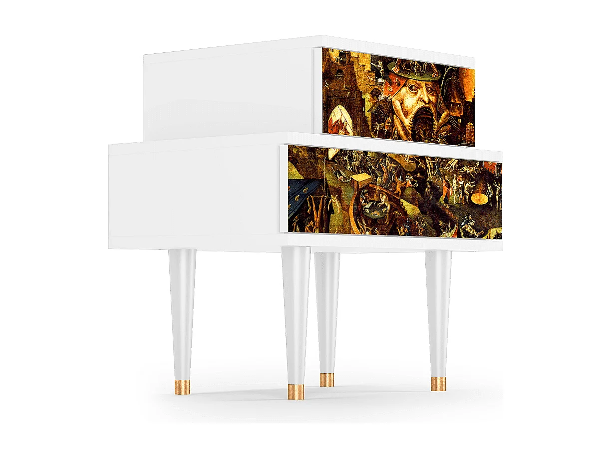 Stolik nocny - 58х58х41 cm - NS1 - Christ in Limbo, Biały