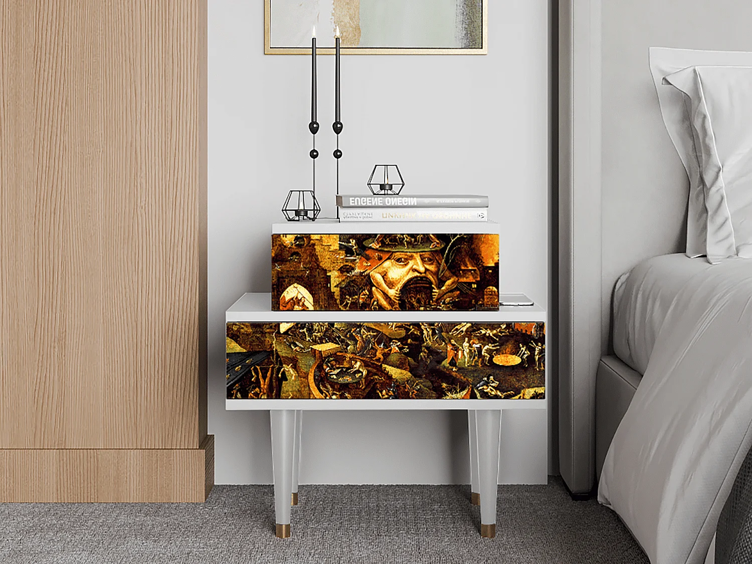 Table de nuit - 58х58х41 cm - NS1 - Christ in Limbo, Blanc