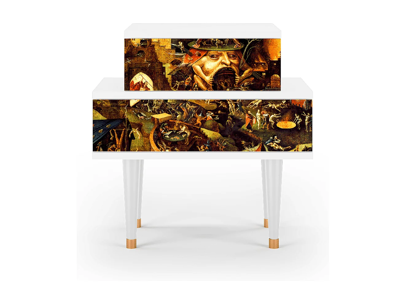 Stolik nocny - 58х58х41 cm - NS1 - Christ in Limbo, Biały