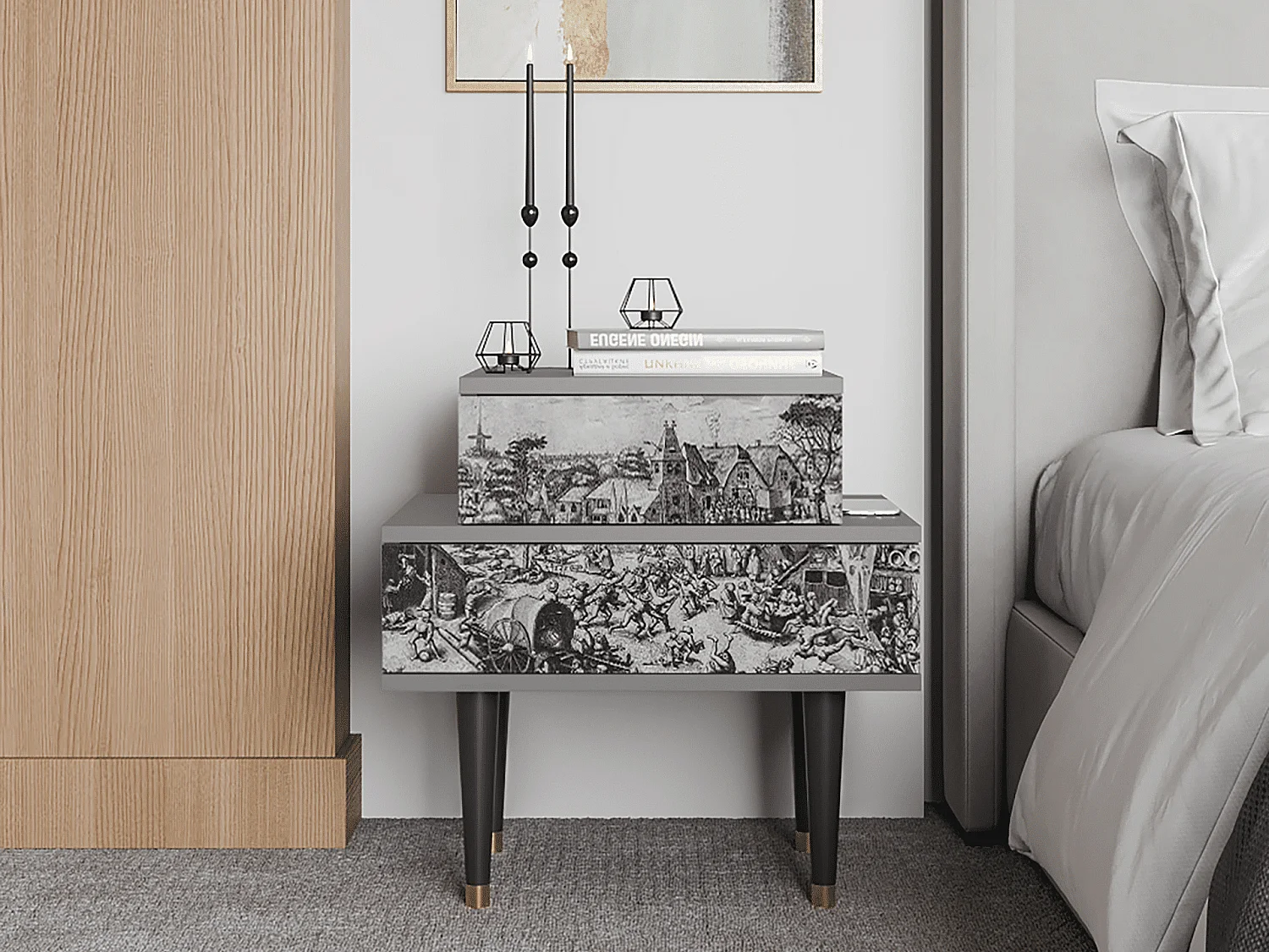 Table de nuit - 58х58х41 cm - NS1 - The Festival of Saint, Gris