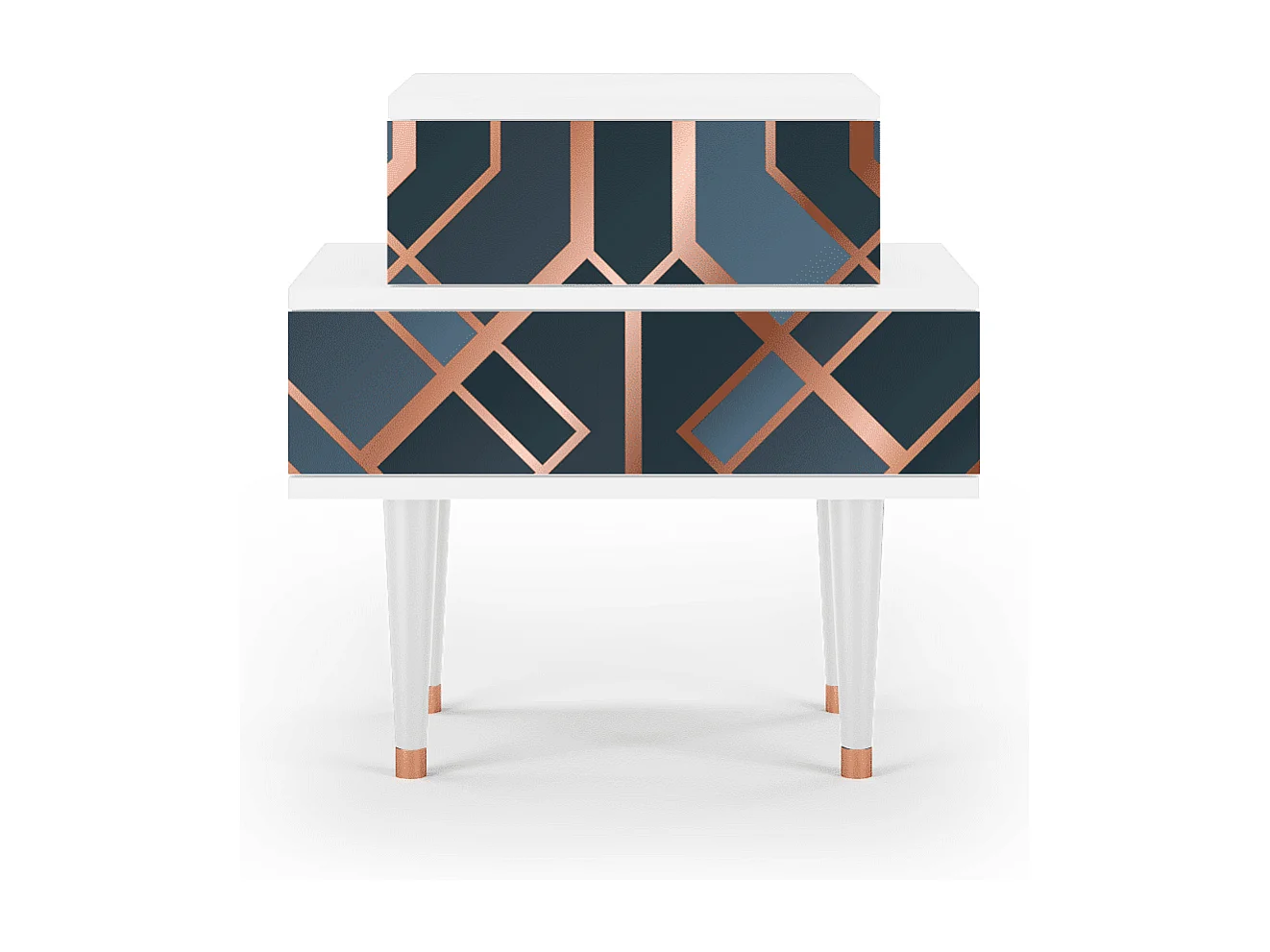 Table de nuit - 58х58х41 cm - NS1 - Ashy 1920', Blanc