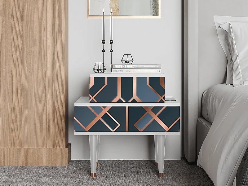 Stolik nocny - 58х58х41 cm - NS1 - Ashy 1920', Biały