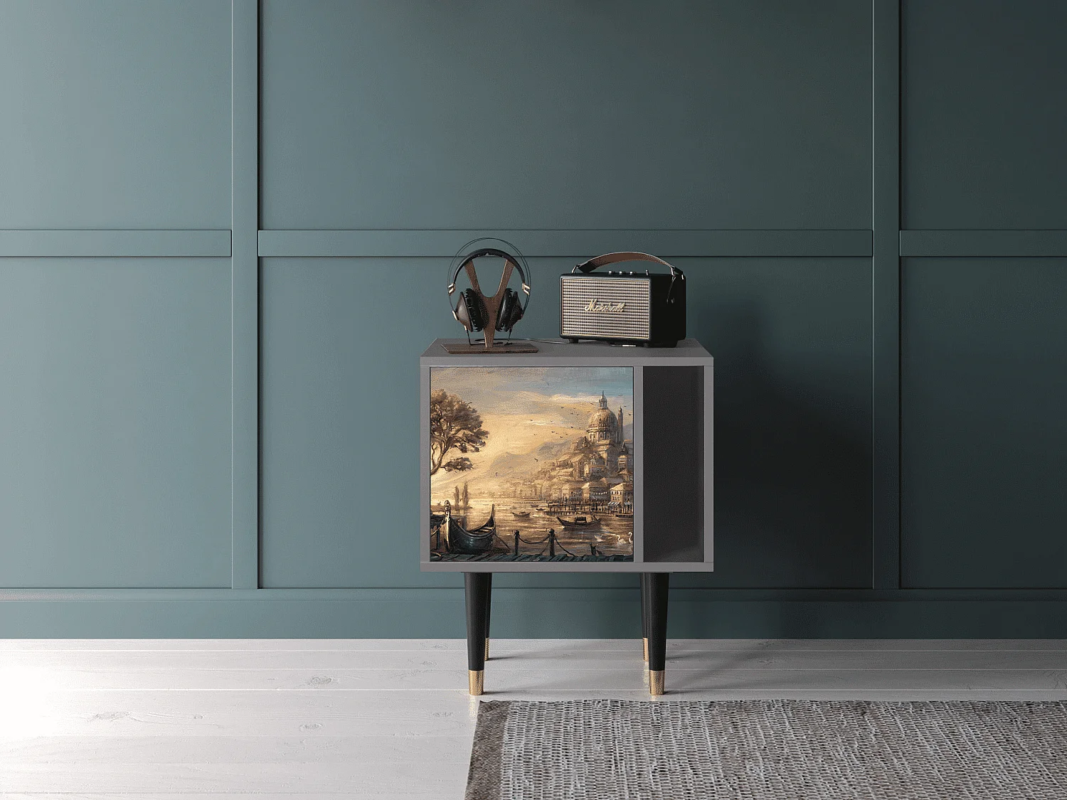 Mesita de noche - 57х69х48 cm - S2 - Venice, Gris