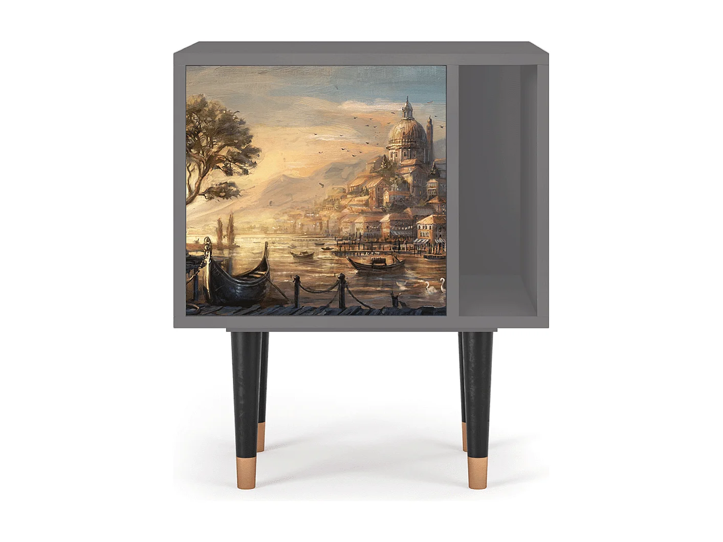 Mesita de noche - 57х69х48 cm - S2 - Venice, Gris