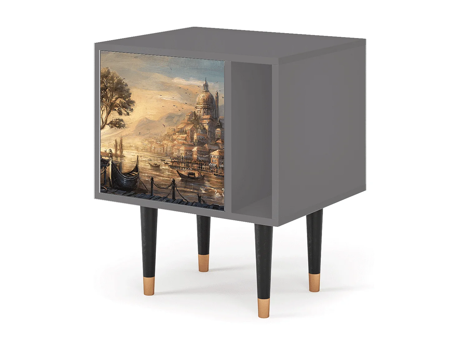 Mesita de noche - 57х69х48 cm - S2 - Venice, Gris