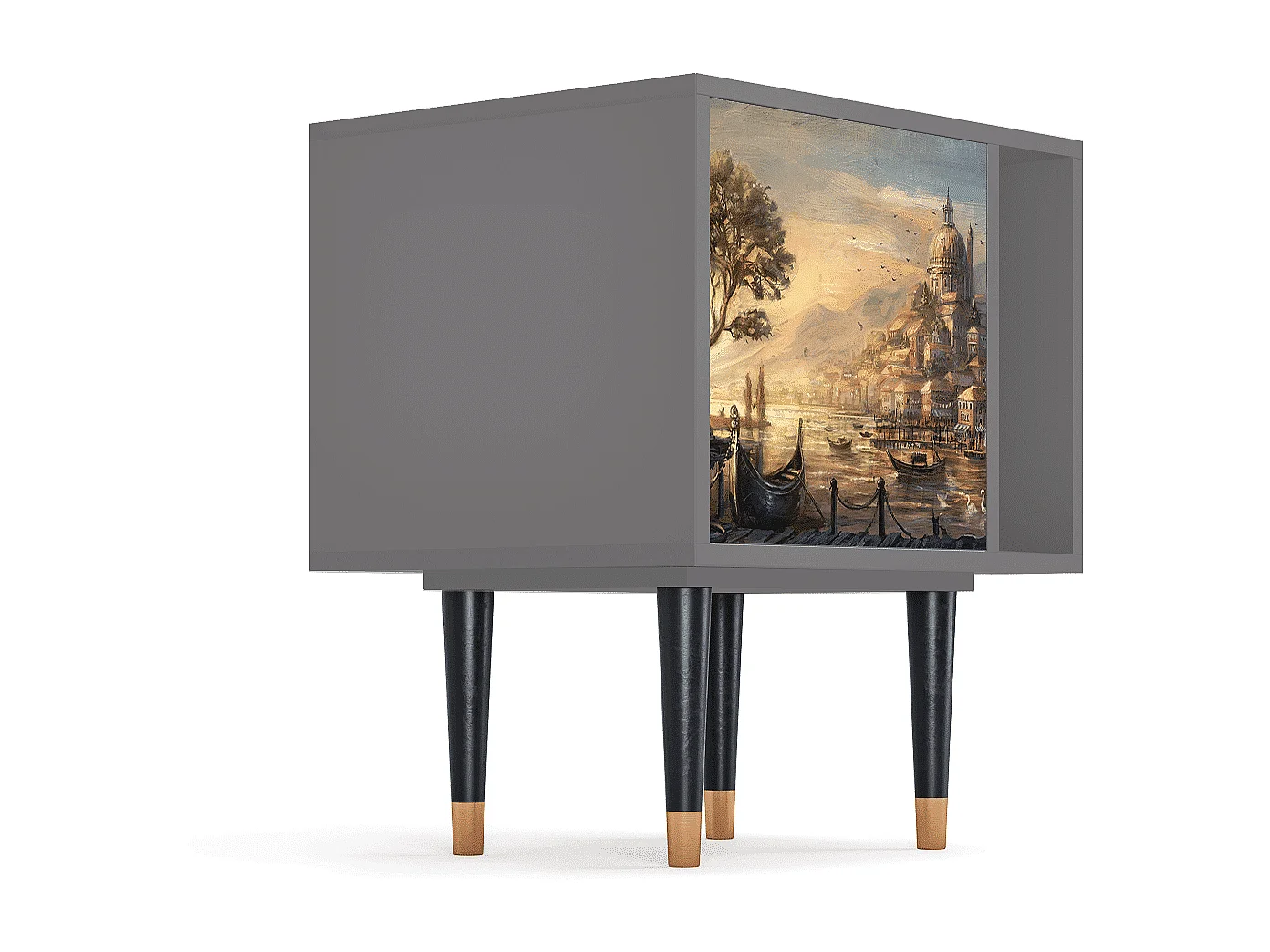 Mesita de noche - 57х69х48 cm - S2 - Venice, Gris