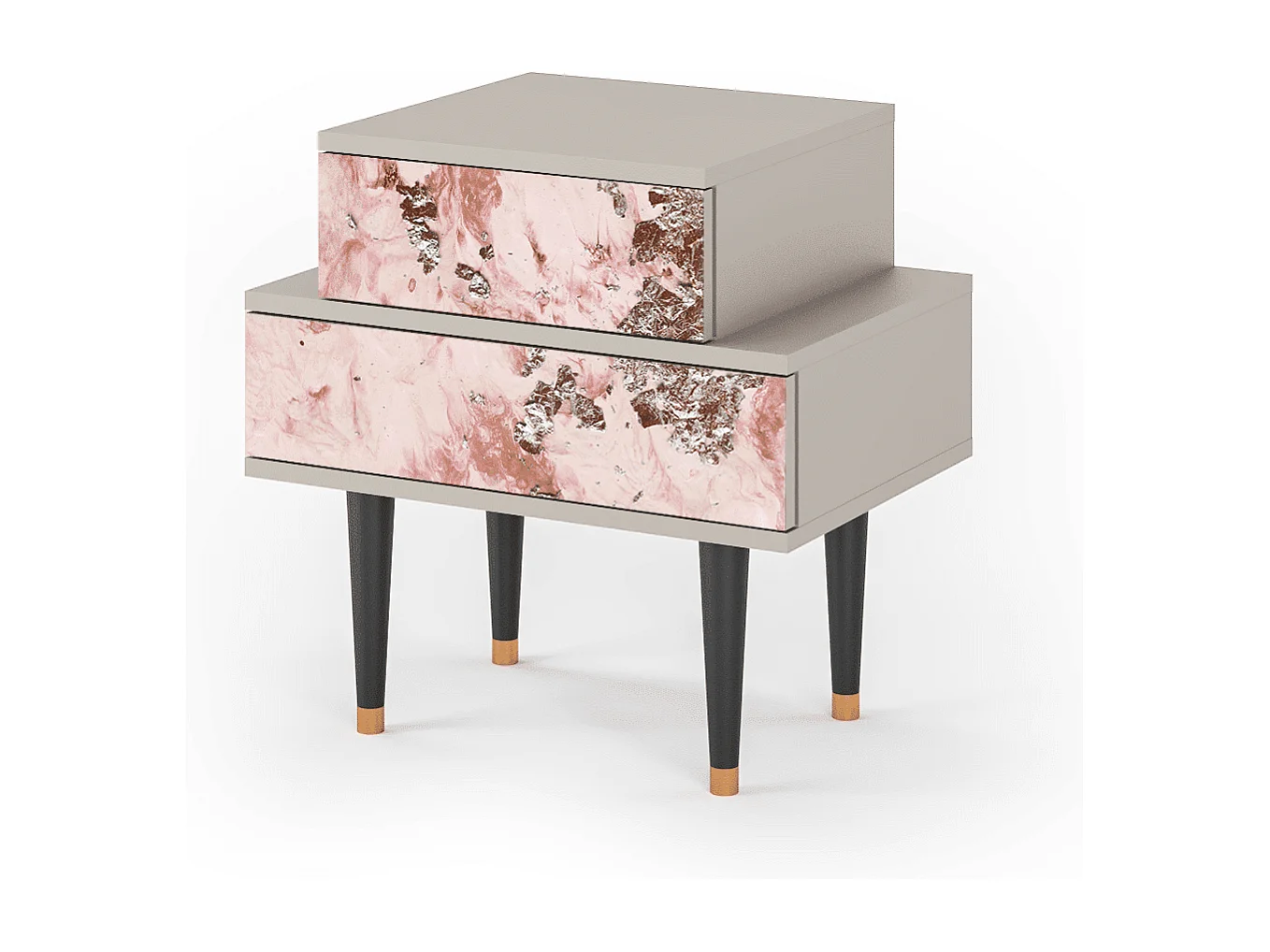 Stolik nocny - 58х58х41 cm - NS1 - Cotton Candy, Piaskowy