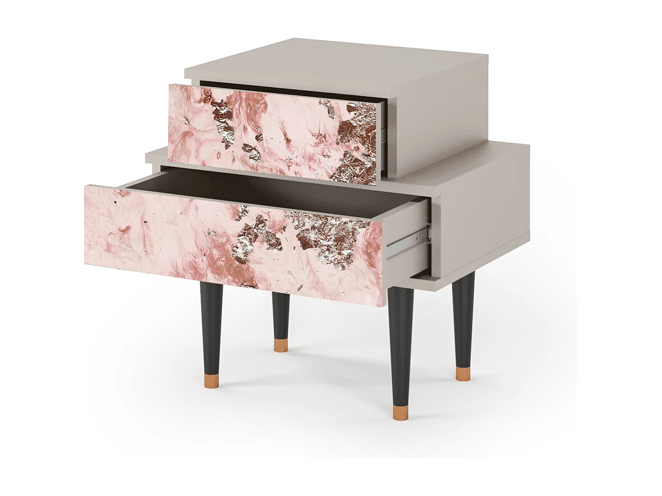 Stolik nocny - 58х58х41 cm - NS1 - Cotton Candy, Piaskowy