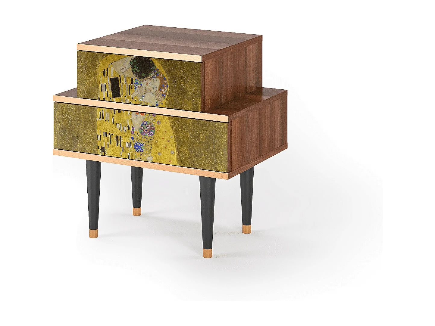 Comodino - 58х58х41 cm - NS1 - The Kiss by Klimt , Noce