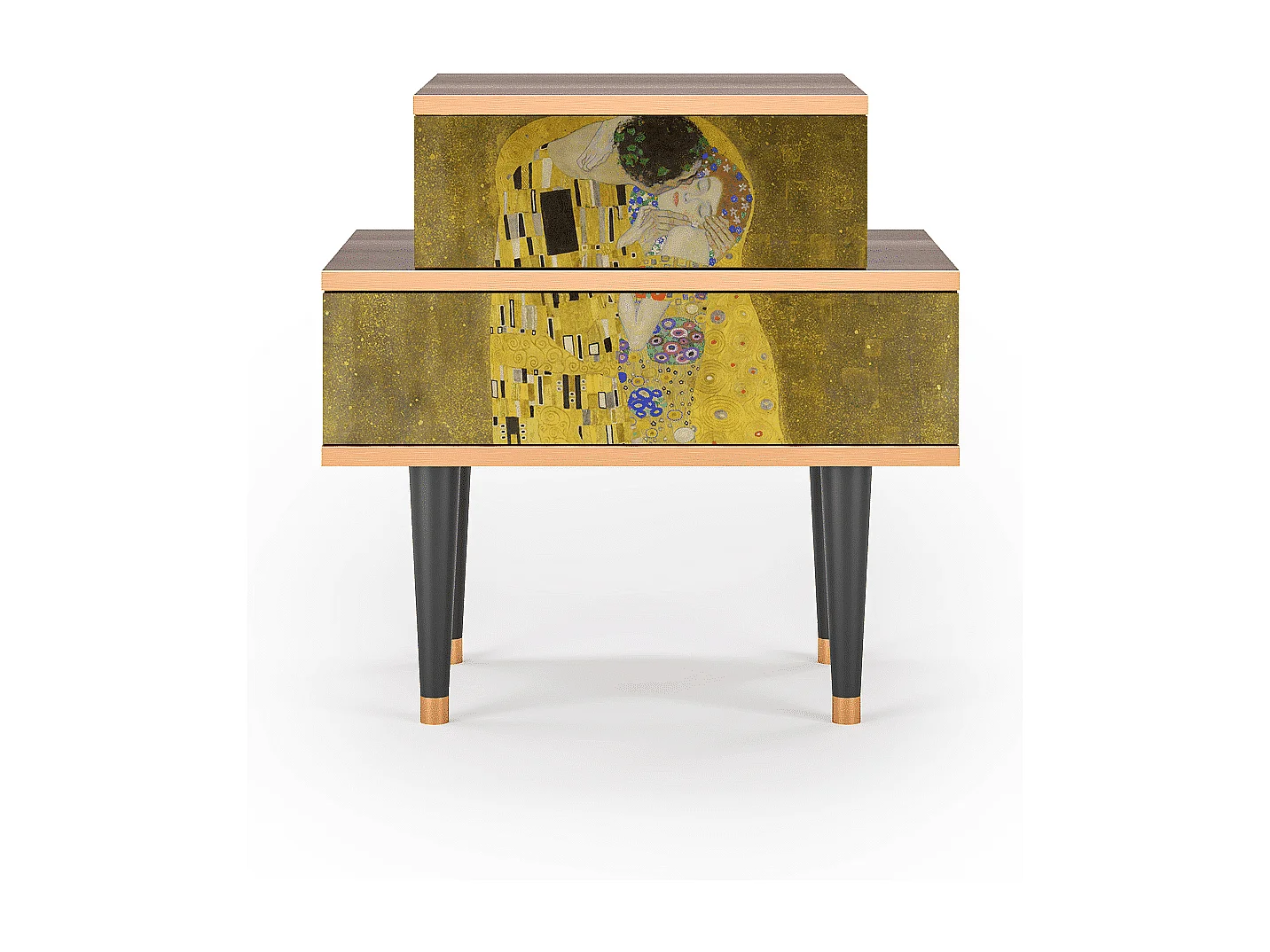 Table de nuit - 58х58х41 cm - NS1 - The Kiss by Klimt , Noyer