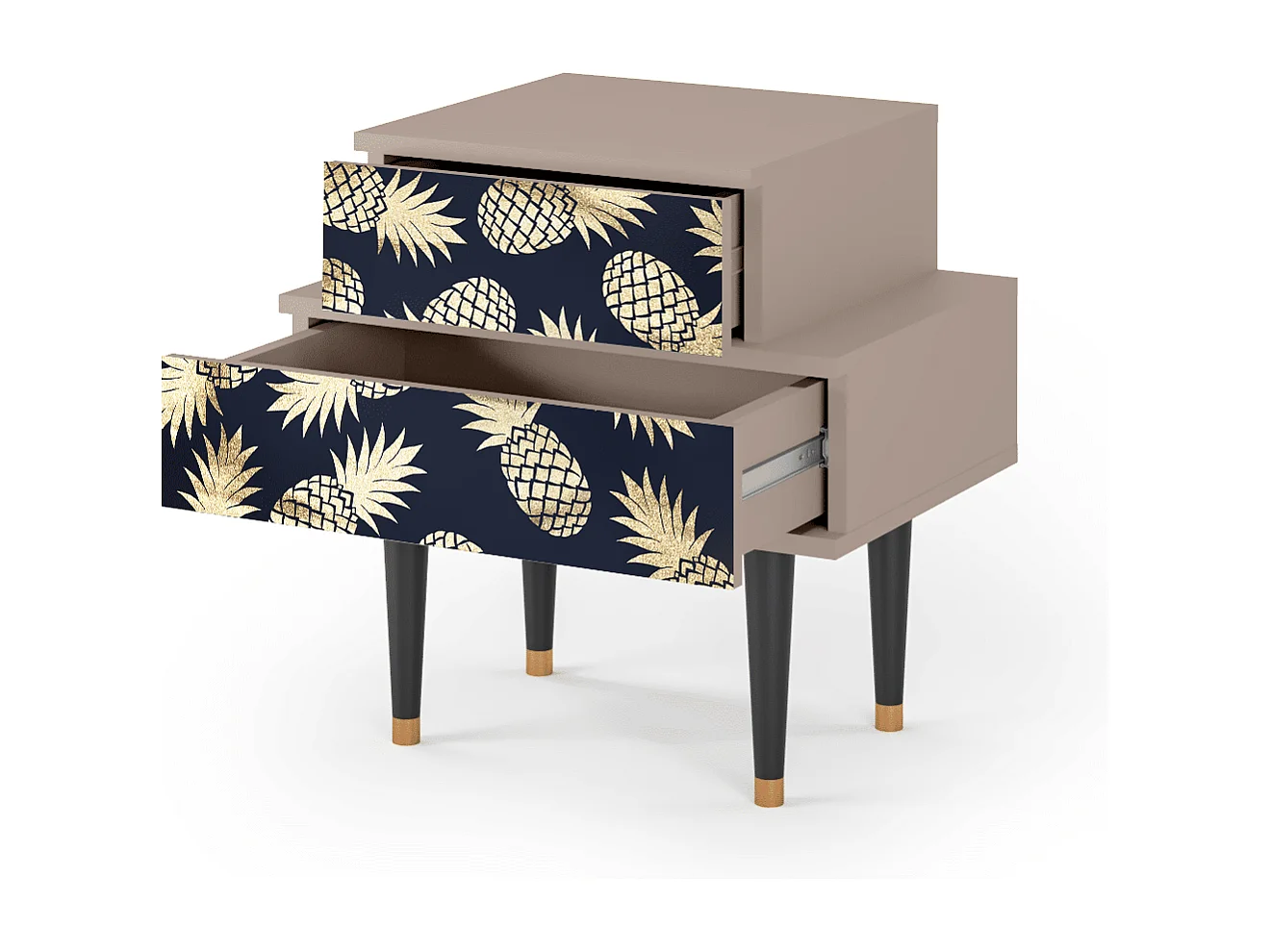 Stolik nocny - 58х58х41 cm - NS1 - Sunny Pineaple, Latte