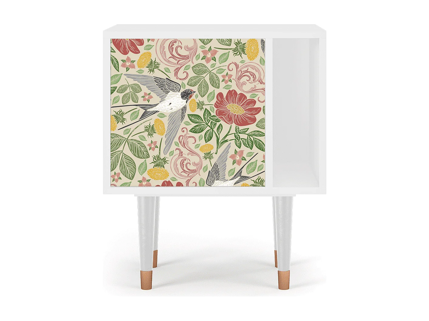 Mesita de noche - 57х69х48 cm - S2 - Spring Swallow, Blanco