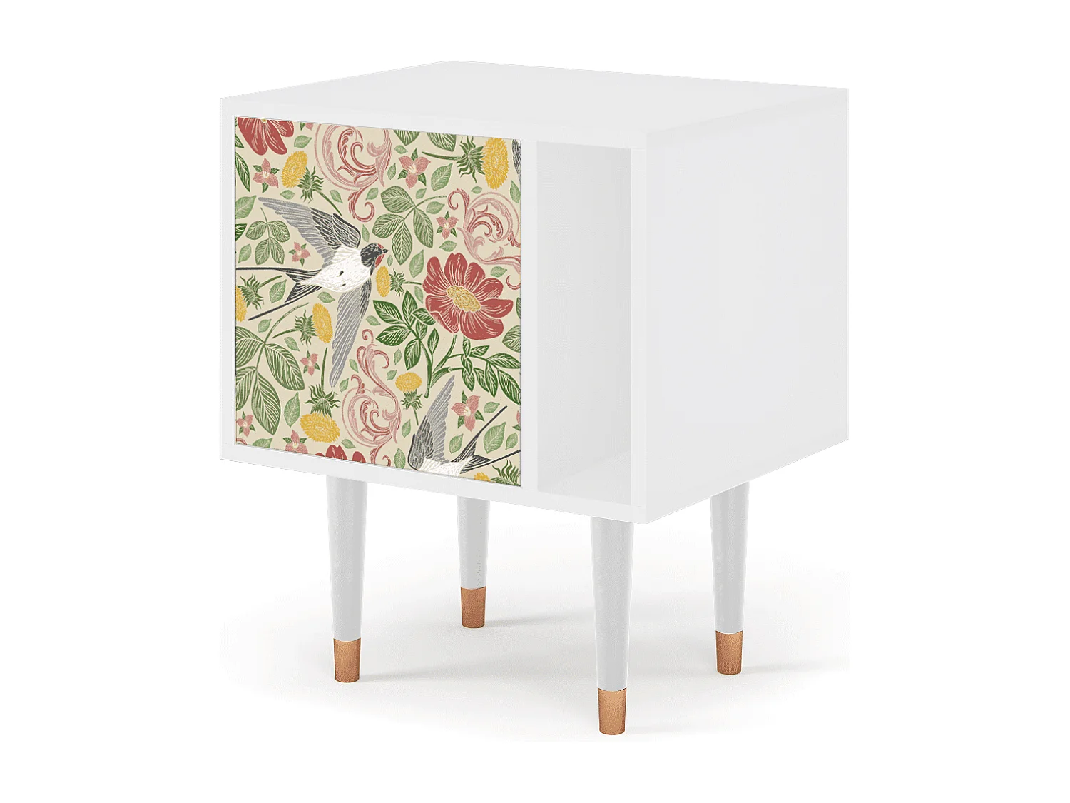 Mesita de noche - 57х69х48 cm - S2 - Spring Swallow, Blanco