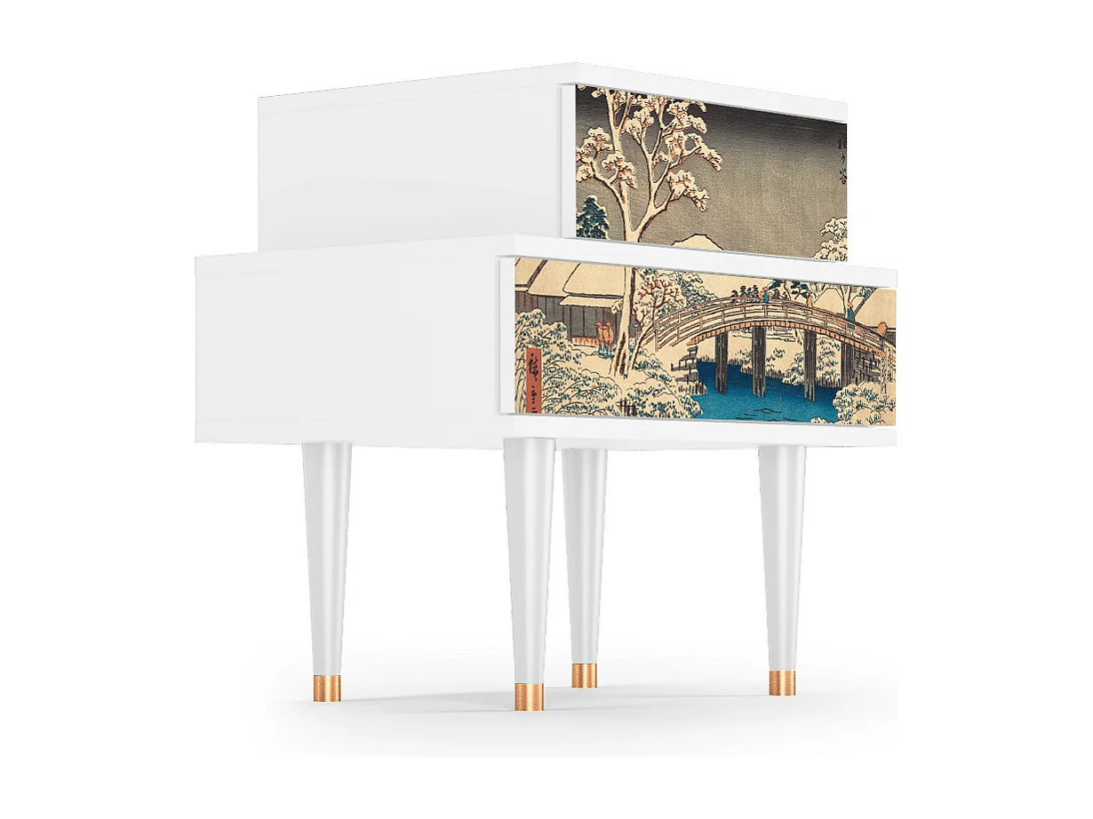 Nachttisch - 58х58х41 cm - NS1 - Katabira River, Weiß