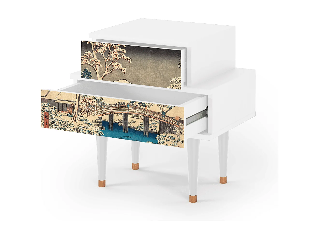 Nachttisch - 58х58х41 cm - NS1 - Katabira River, Weiß