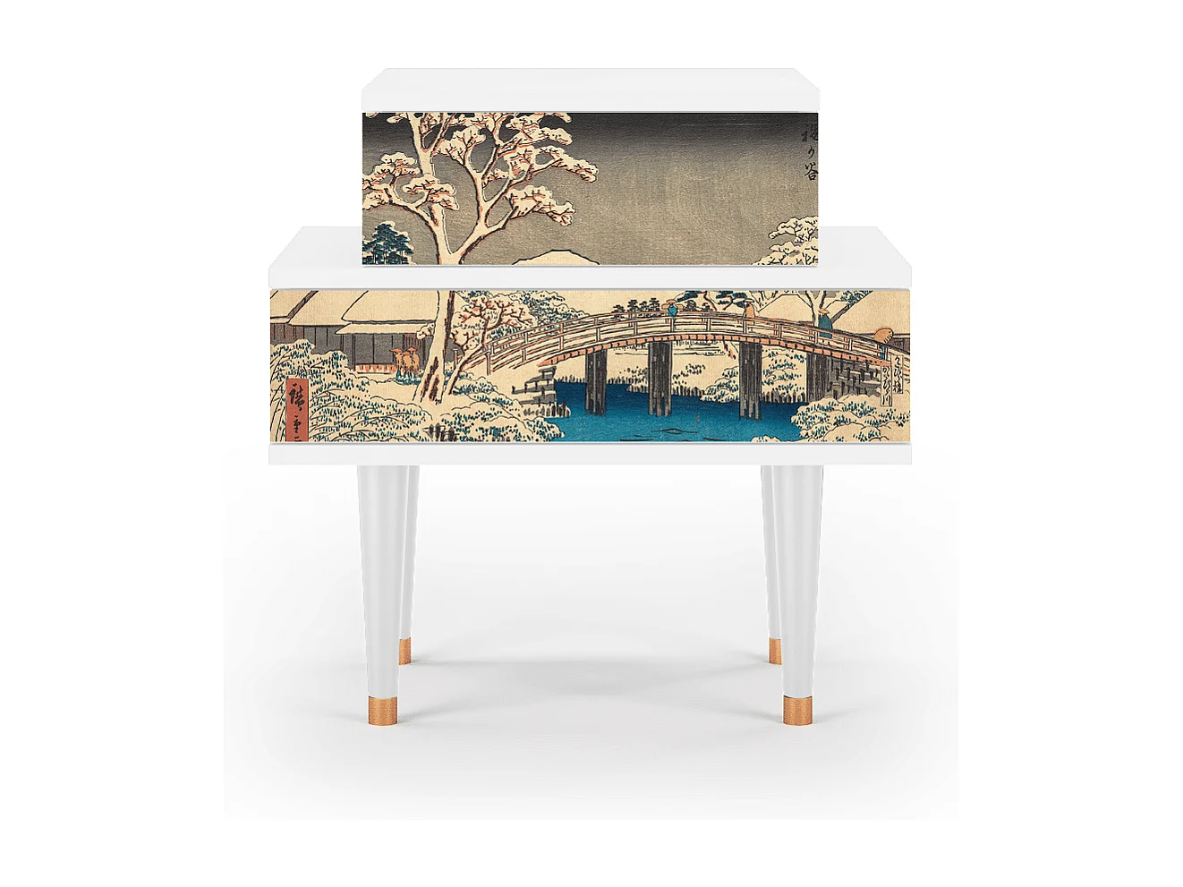 Table de nuit - 58х58х41 cm - NS1 - Katabira River, Blanc