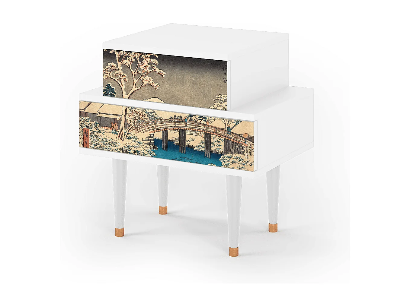 Table de nuit - 58х58х41 cm - NS1 - Katabira River, Blanc