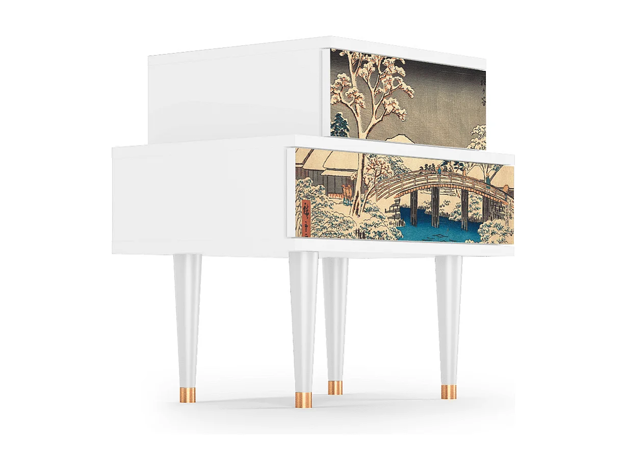 Table de nuit - 58х58х41 cm - NS1 - Katabira River, Blanc