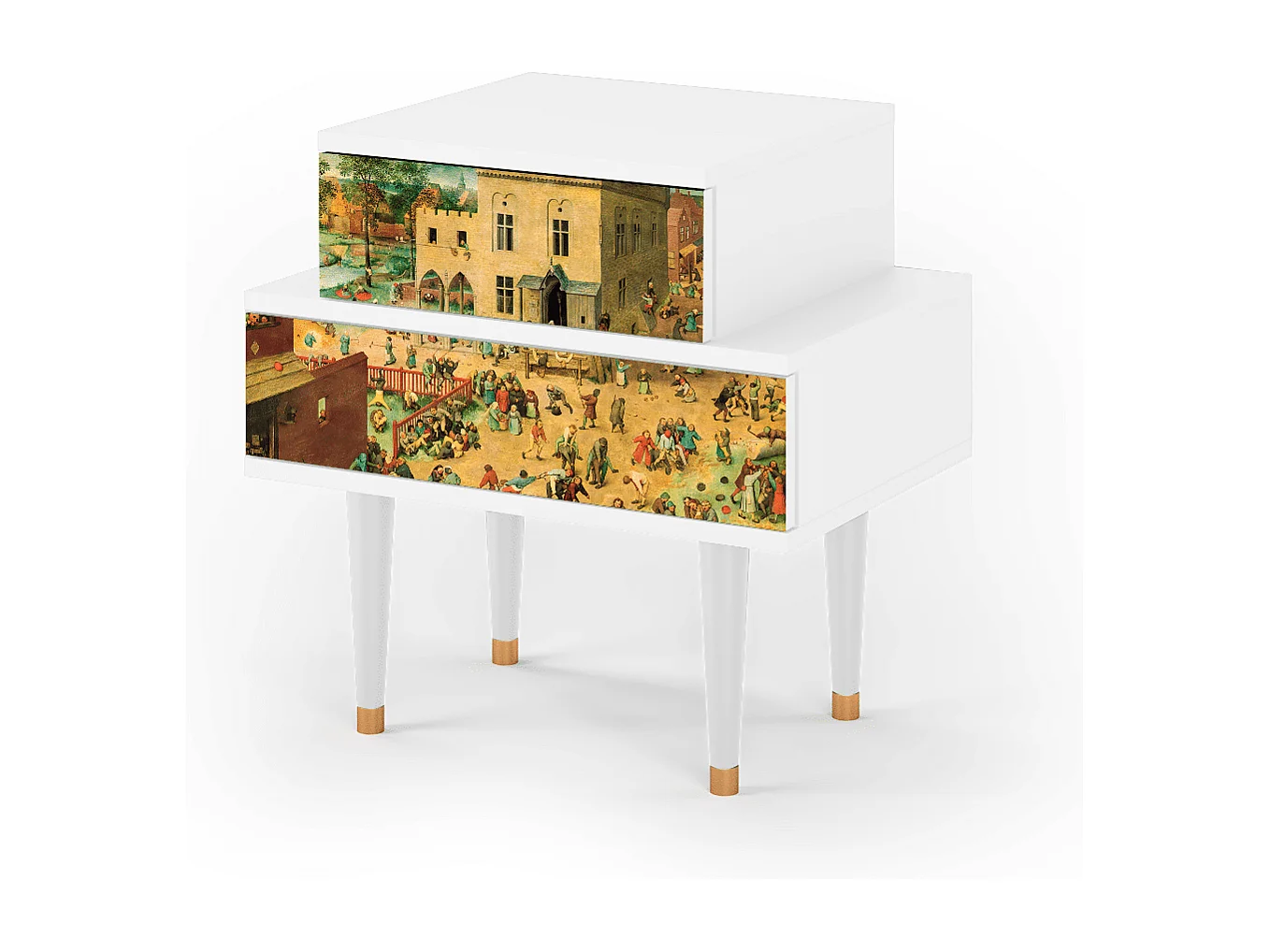 Stolik nocny - 58х58х41 cm - NS1 - Children Games, Biały