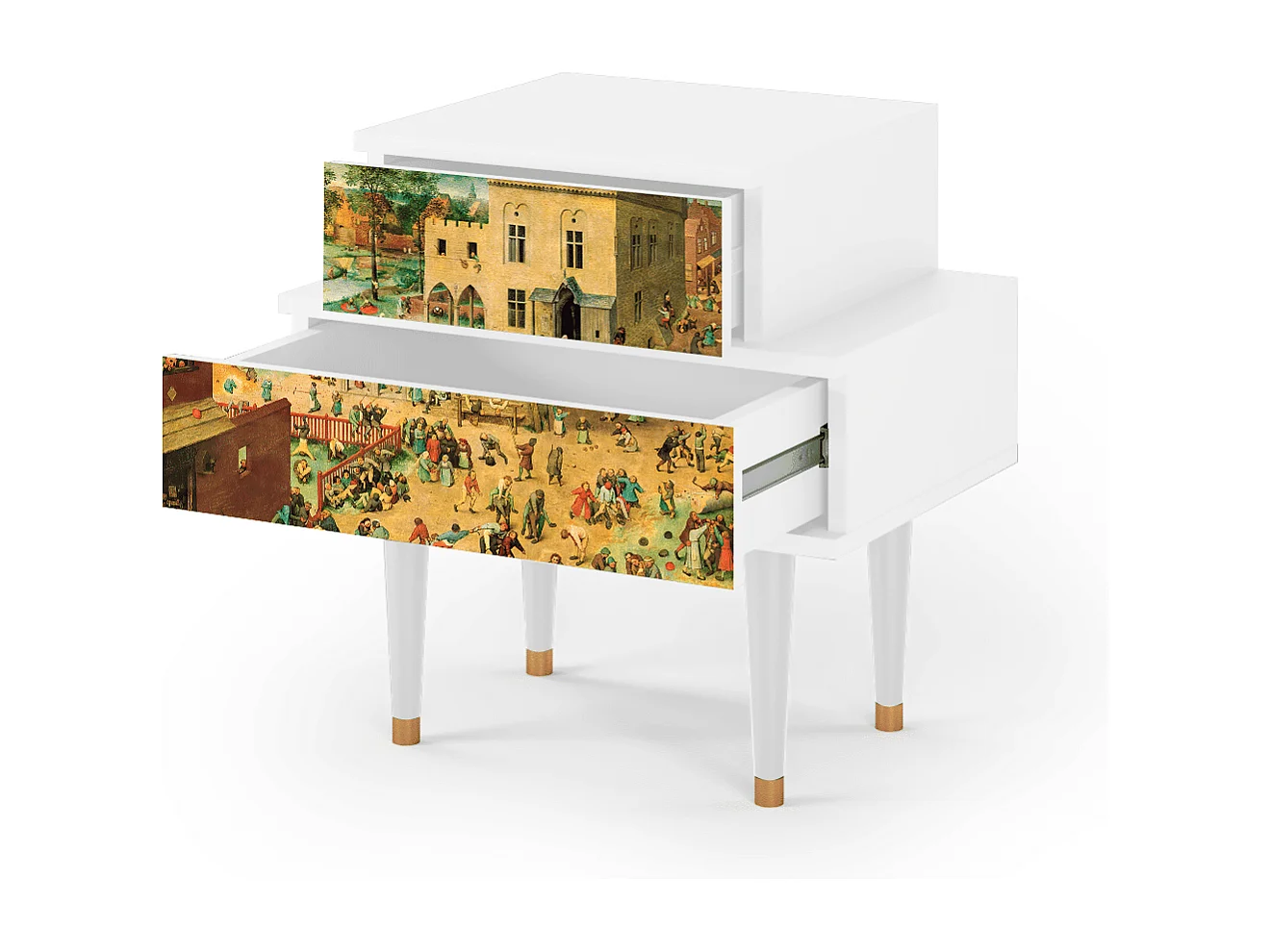 Stolik nocny - 58х58х41 cm - NS1 - Children Games, Biały