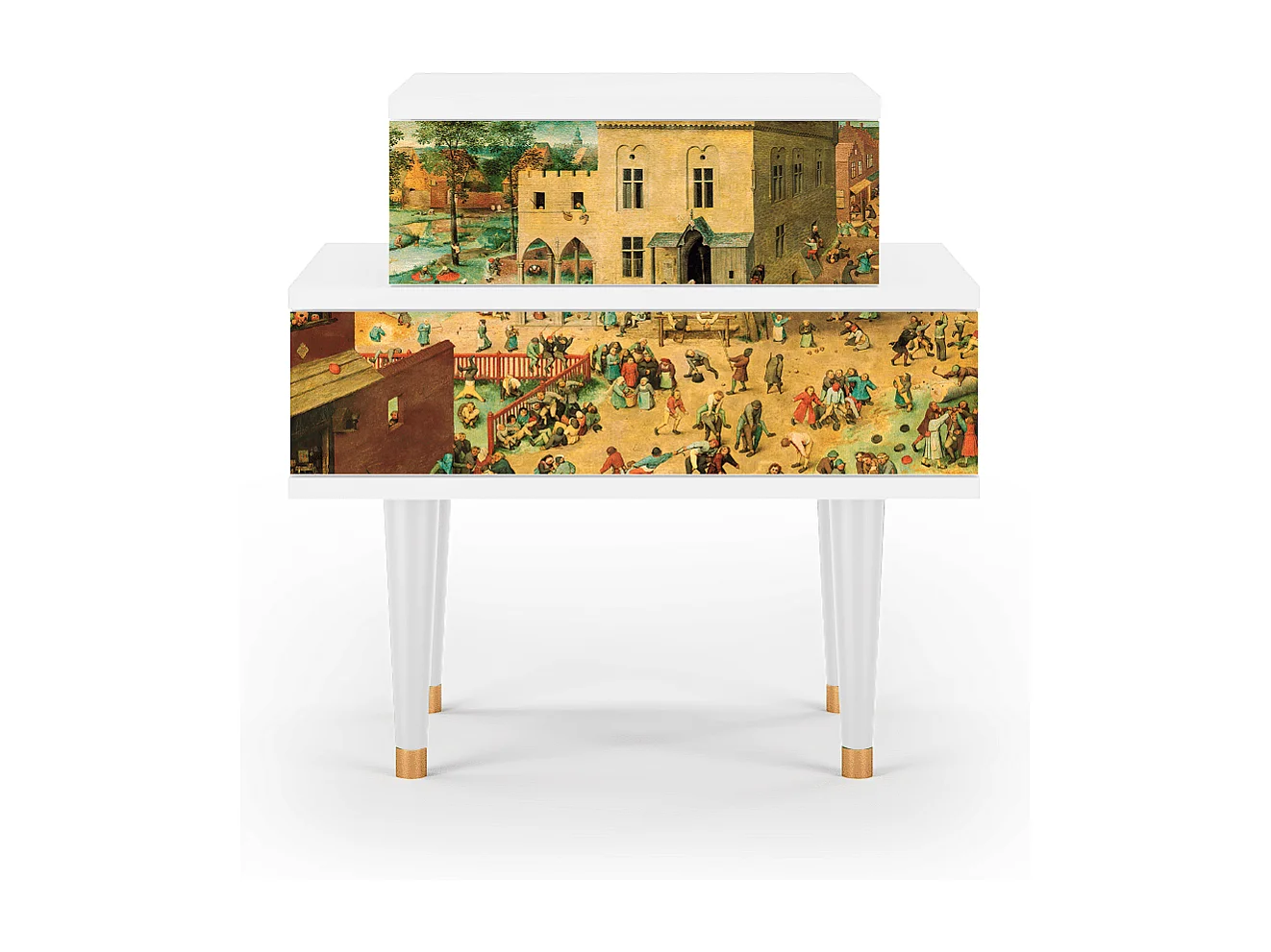 Stolik nocny - 58х58х41 cm - NS1 - Children Games, Biały