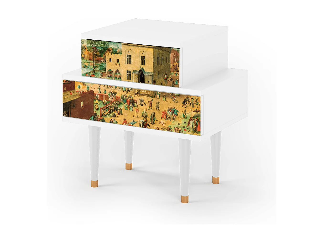 Stolik nocny - 58х58х41 cm - NS1 - Children Games, Biały