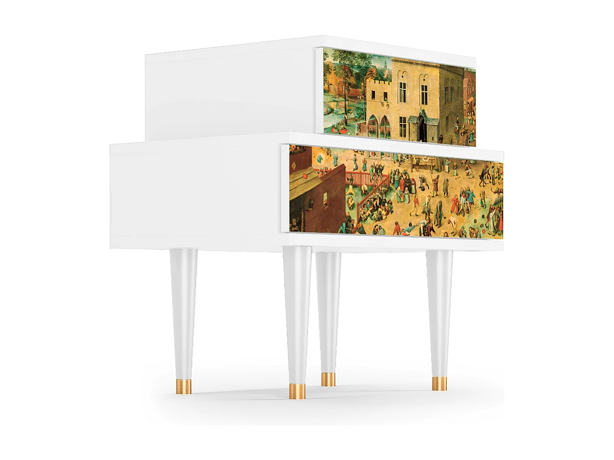 Stolik nocny - 58х58х41 cm - NS1 - Children Games, Biały