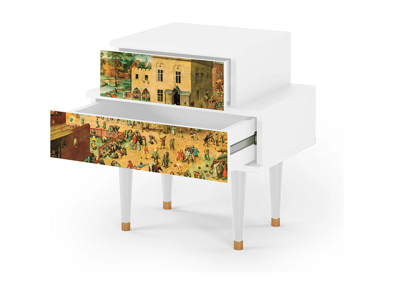 Stolik nocny - 58х58х41 cm - NS1 - Children Games, Biały