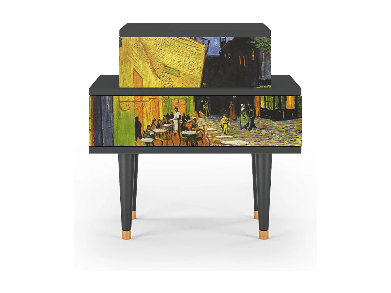 Table de nuit - 58х58х41 cm - NS1 - Café Terrace at Night, Anthracite