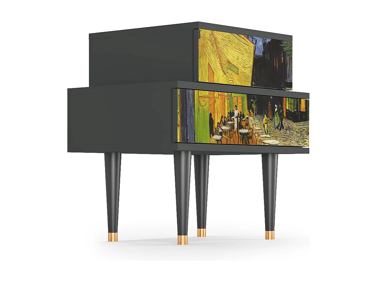 Table de nuit - 58х58х41 cm - NS1 - Café Terrace at Night, Anthracite