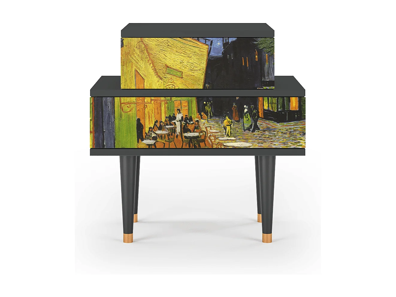 Table de nuit - 58х58х41 cm - NS1 - Café Terrace at Night, Anthracite