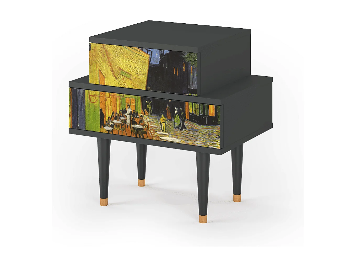 Table de nuit - 58х58х41 cm - NS1 - Café Terrace at Night, Anthracite