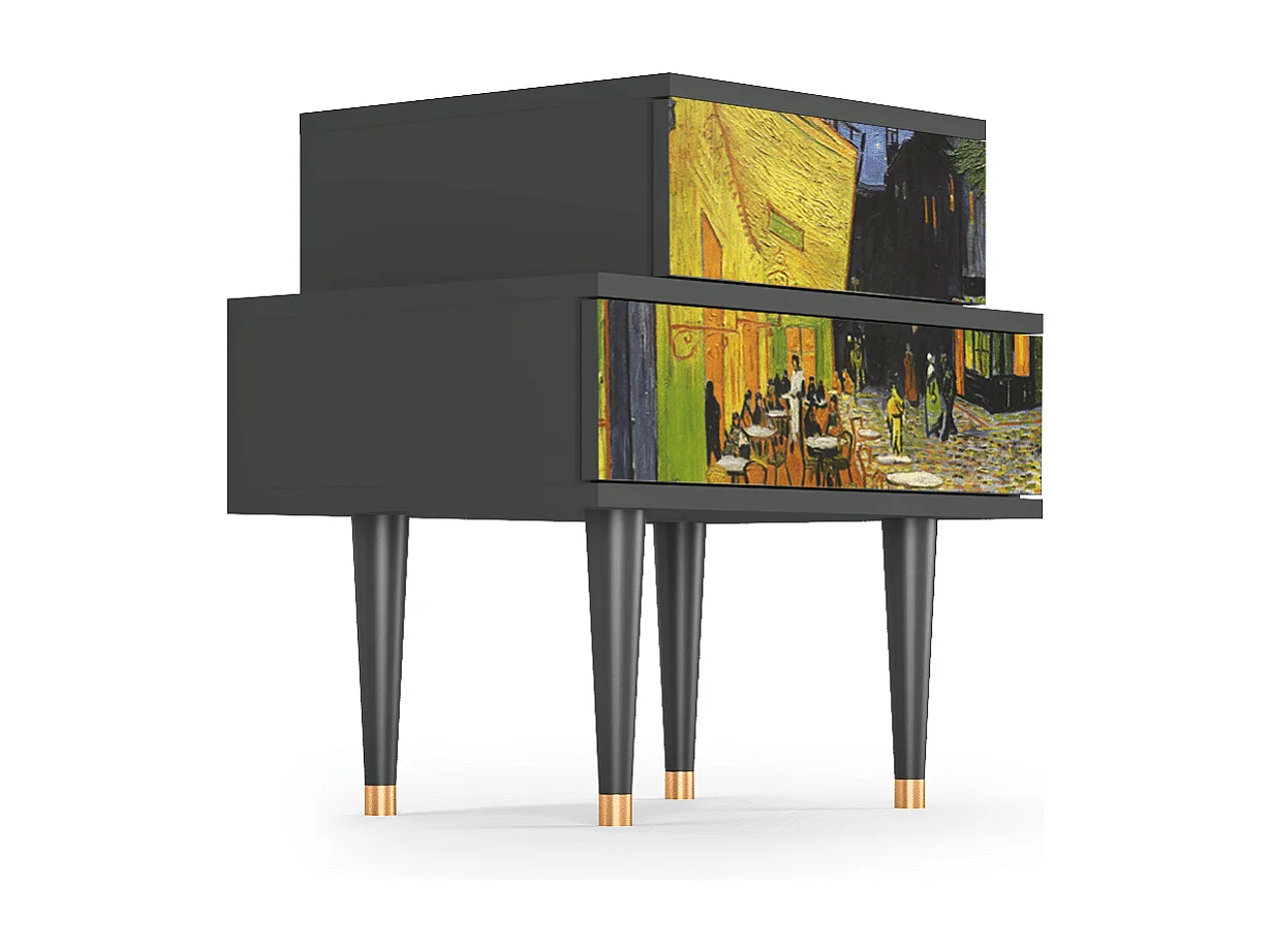 Table de nuit - 58х58х41 cm - NS1 - Café Terrace at Night, Anthracite