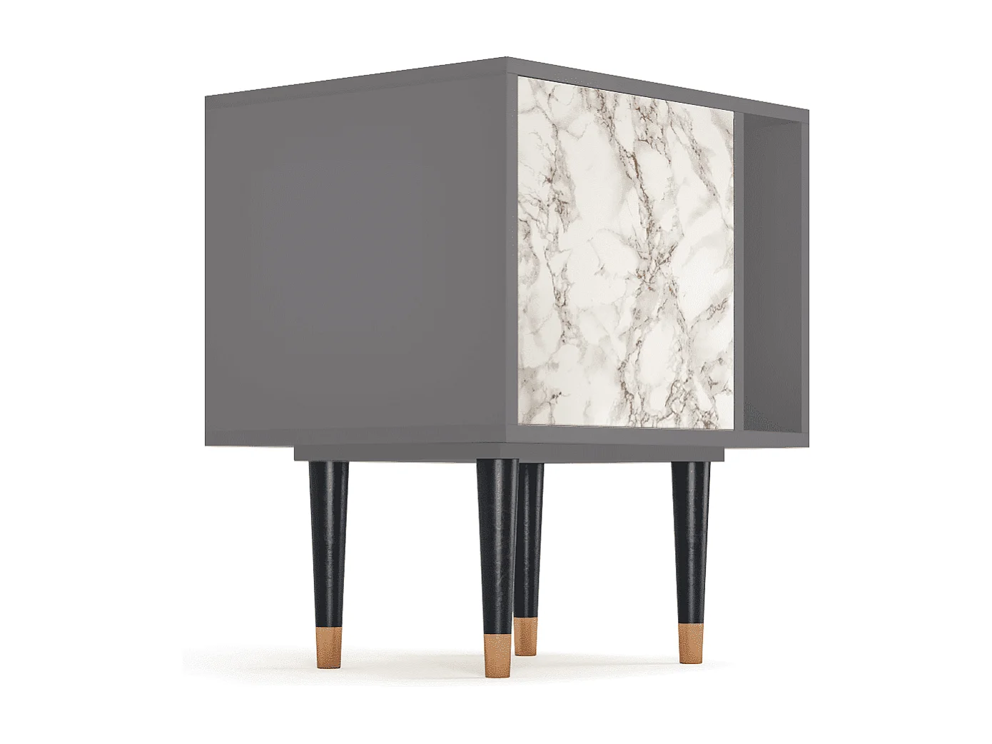 Table de nuit - 57х69х48 cm - S2 - Milk Marble, Gris