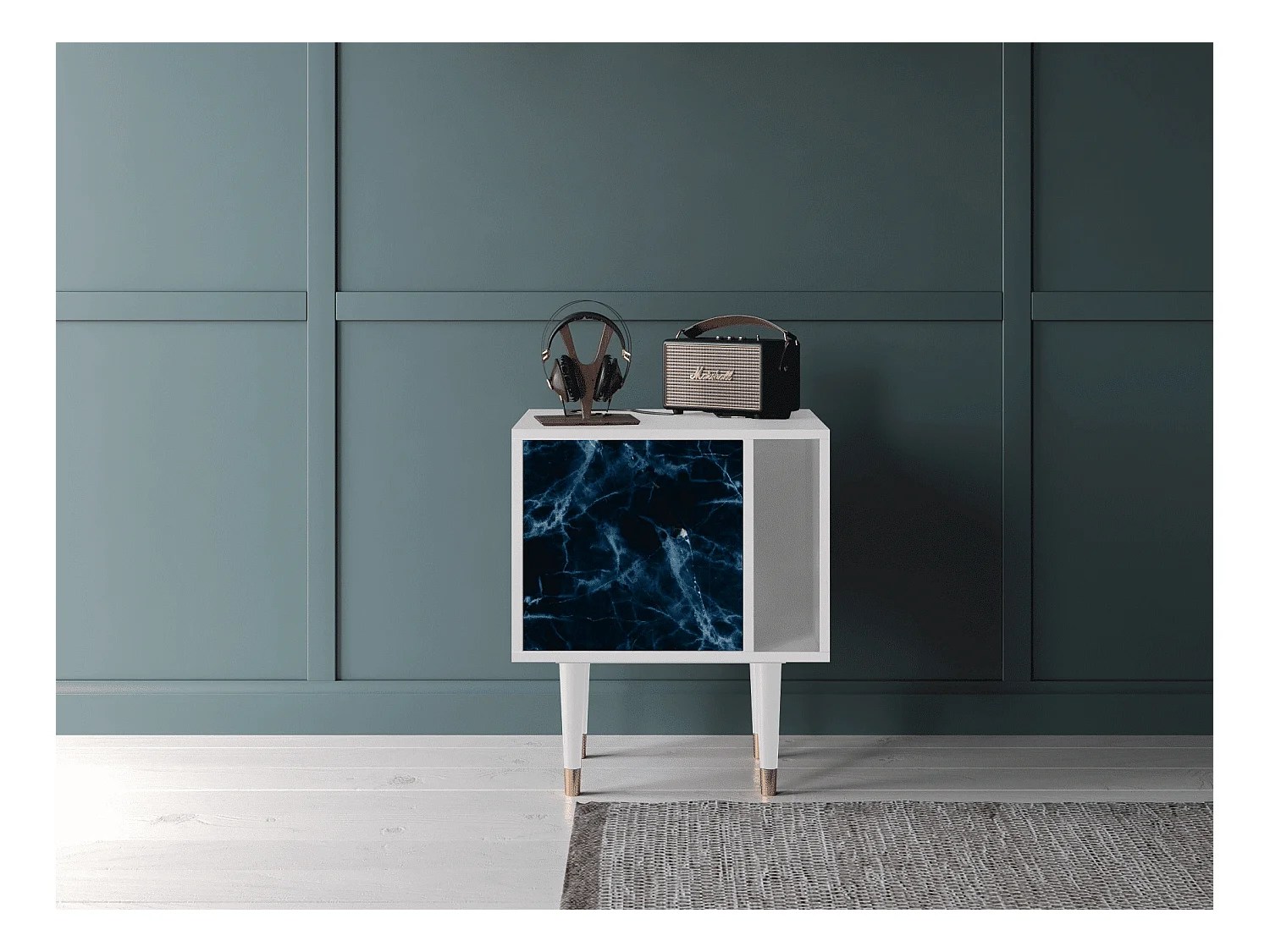 Table de nuit - 57х69х48 cm - S2 - Deep Ocean, Blanc