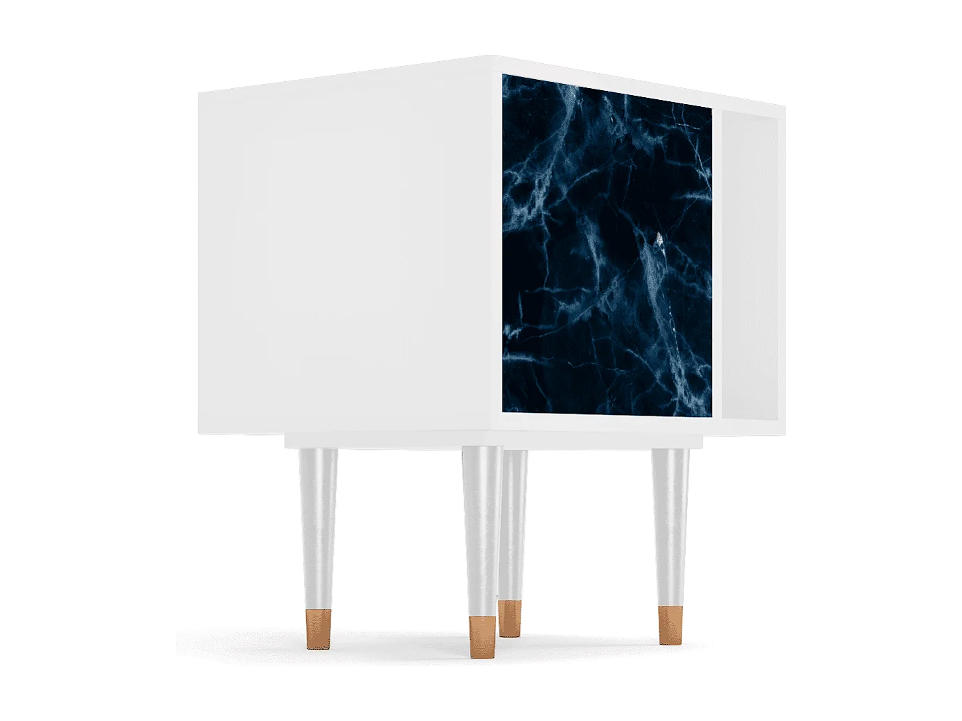 Stolik nocny - 57х69х48 cm - S2 - Deep Ocean, Biały