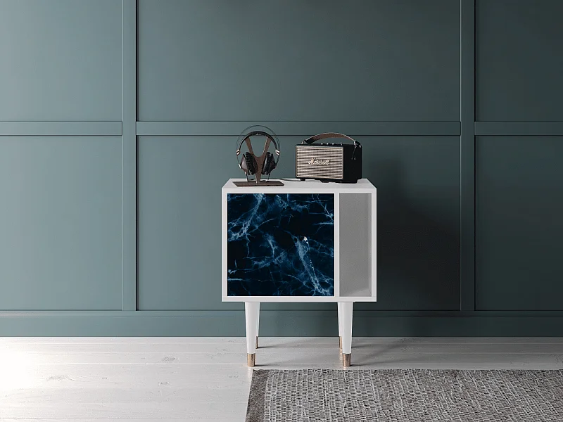 Stolik nocny - 57х69х48 cm - S2 - Deep Ocean, Biały