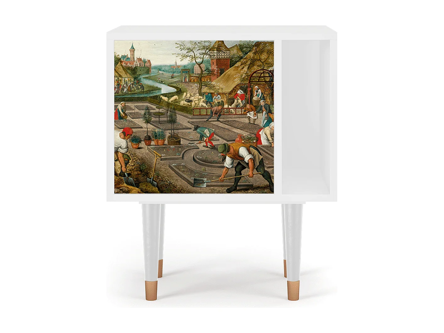 Stolik nocny - 57х69х48 cm - S2 - The Younger - Spring, Biały