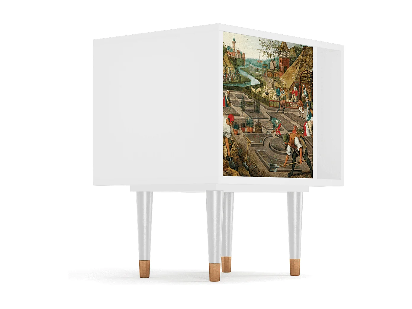 Stolik nocny - 57х69х48 cm - S2 - The Younger - Spring, Biały