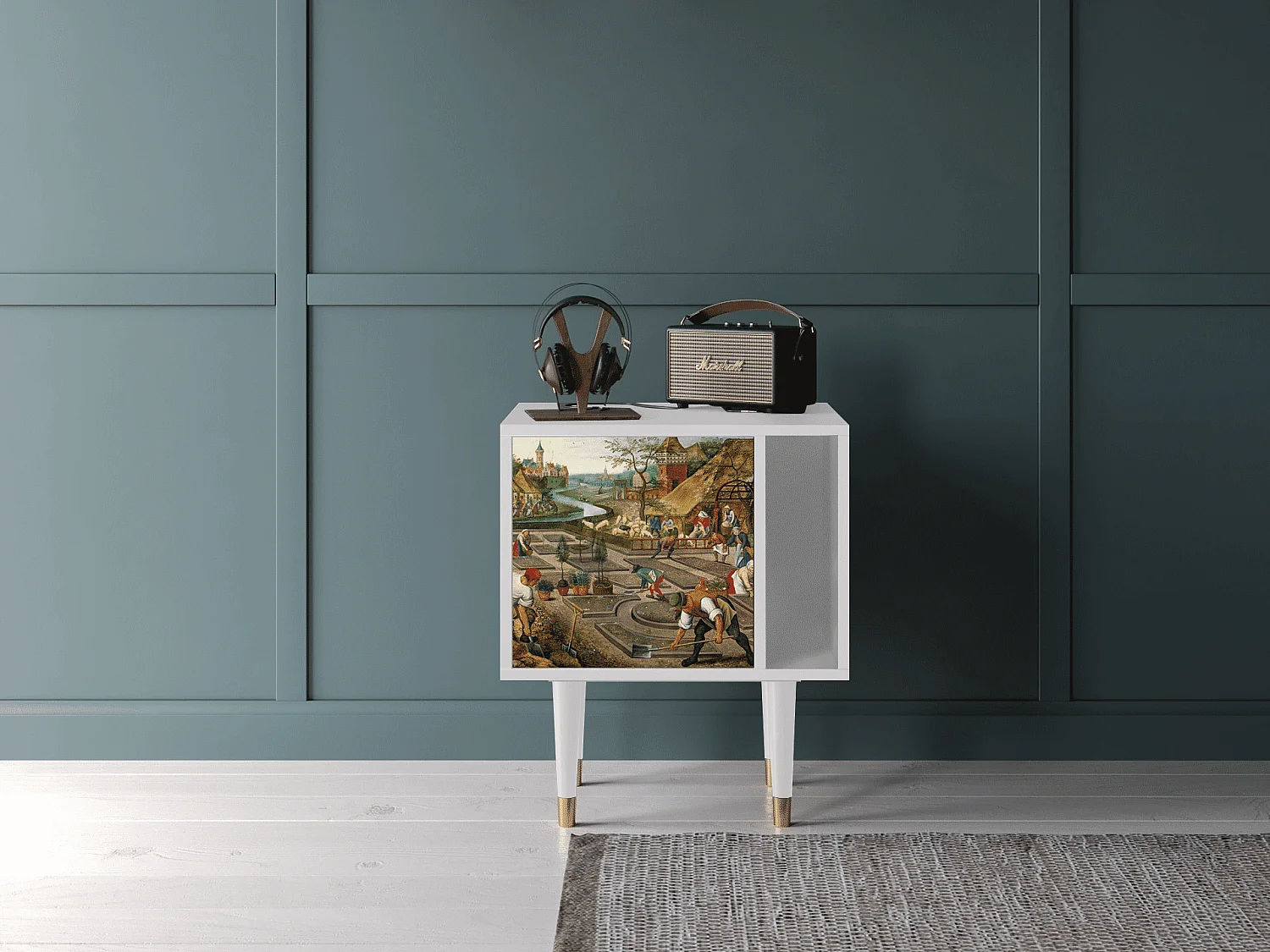 Stolik nocny - 57х69х48 cm - S2 - The Younger - Spring, Biały