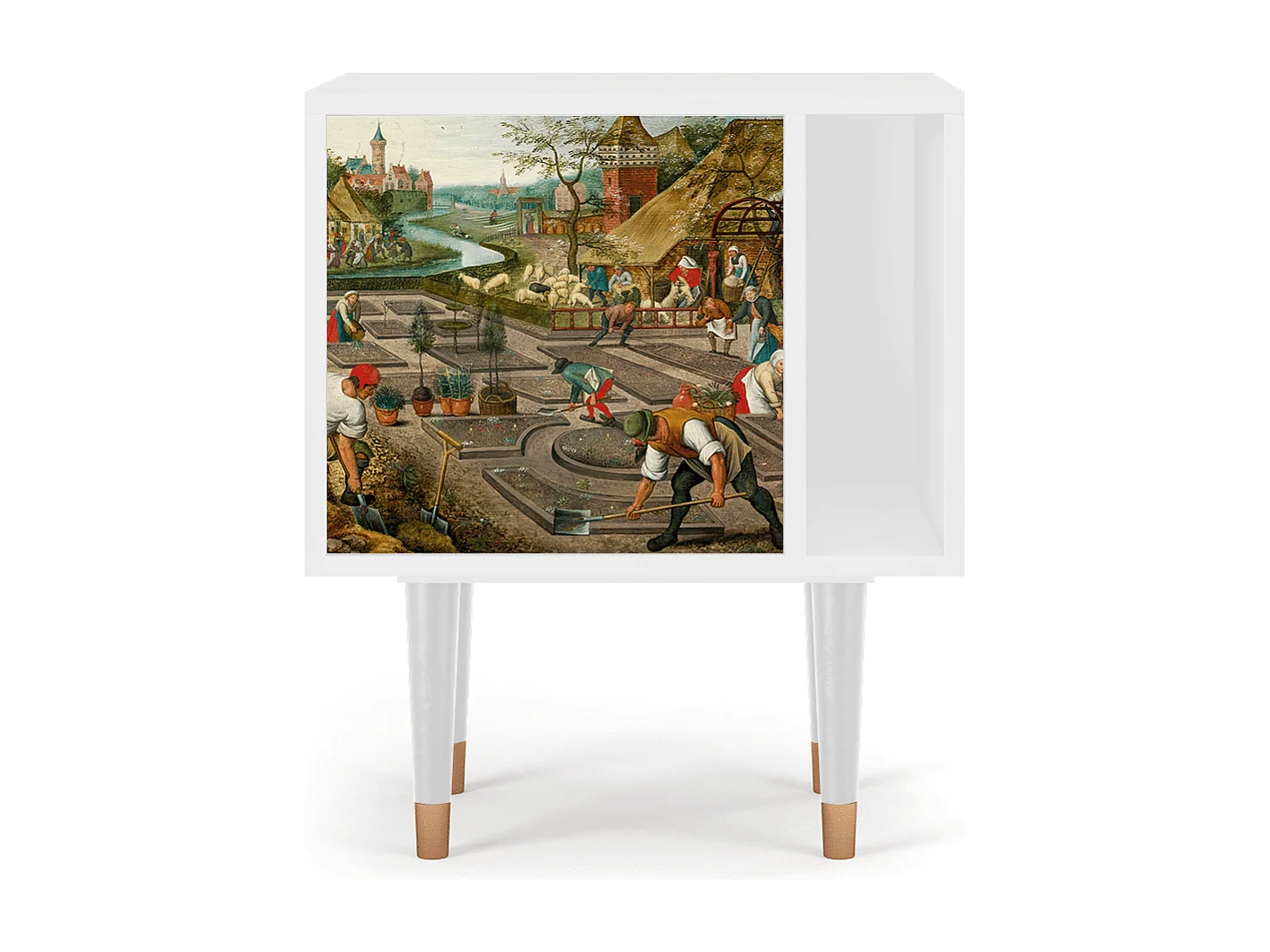 Stolik nocny - 57х69х48 cm - S2 - The Younger - Spring, Biały