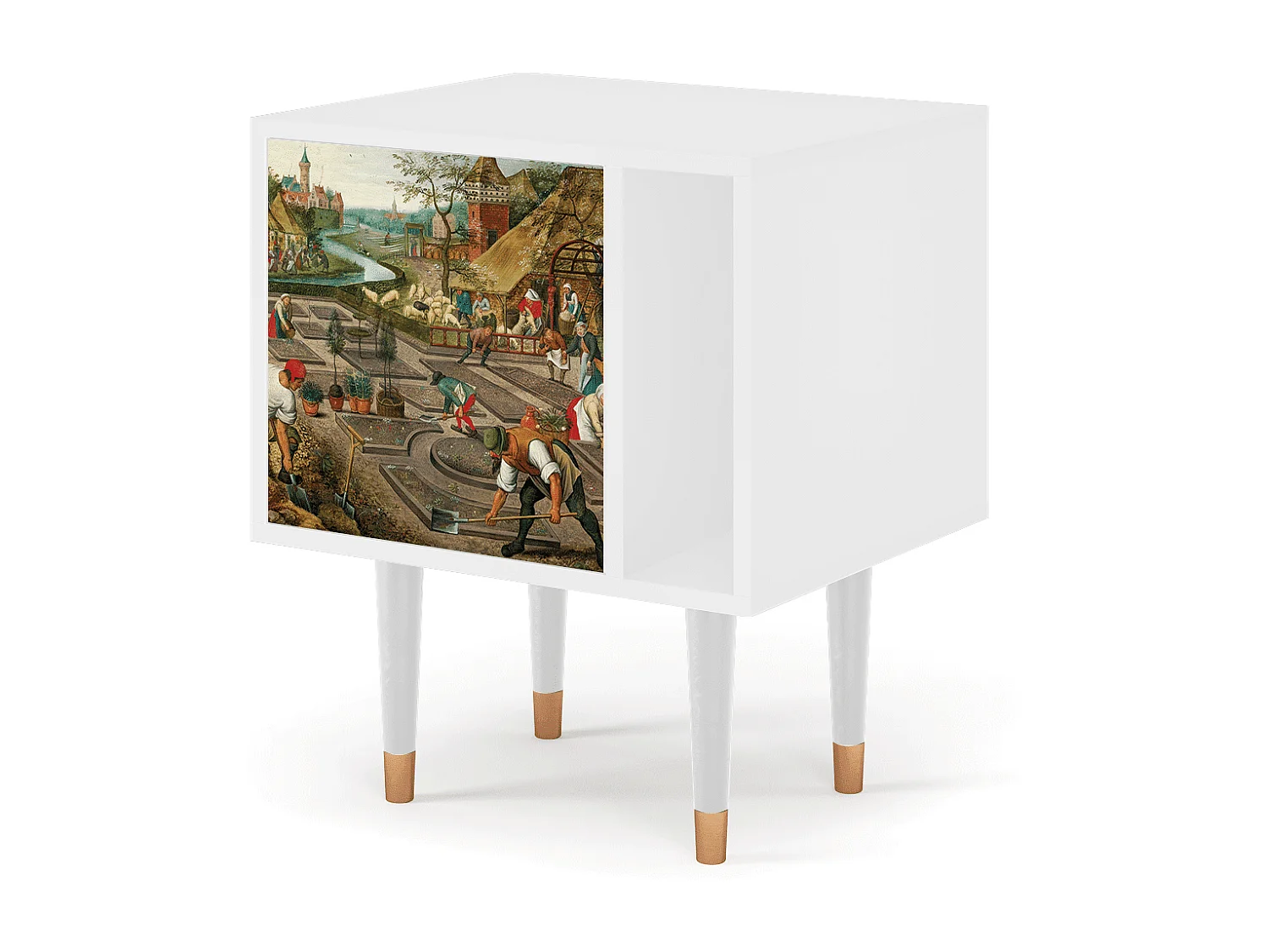 Stolik nocny - 57х69х48 cm - S2 - The Younger - Spring, Biały