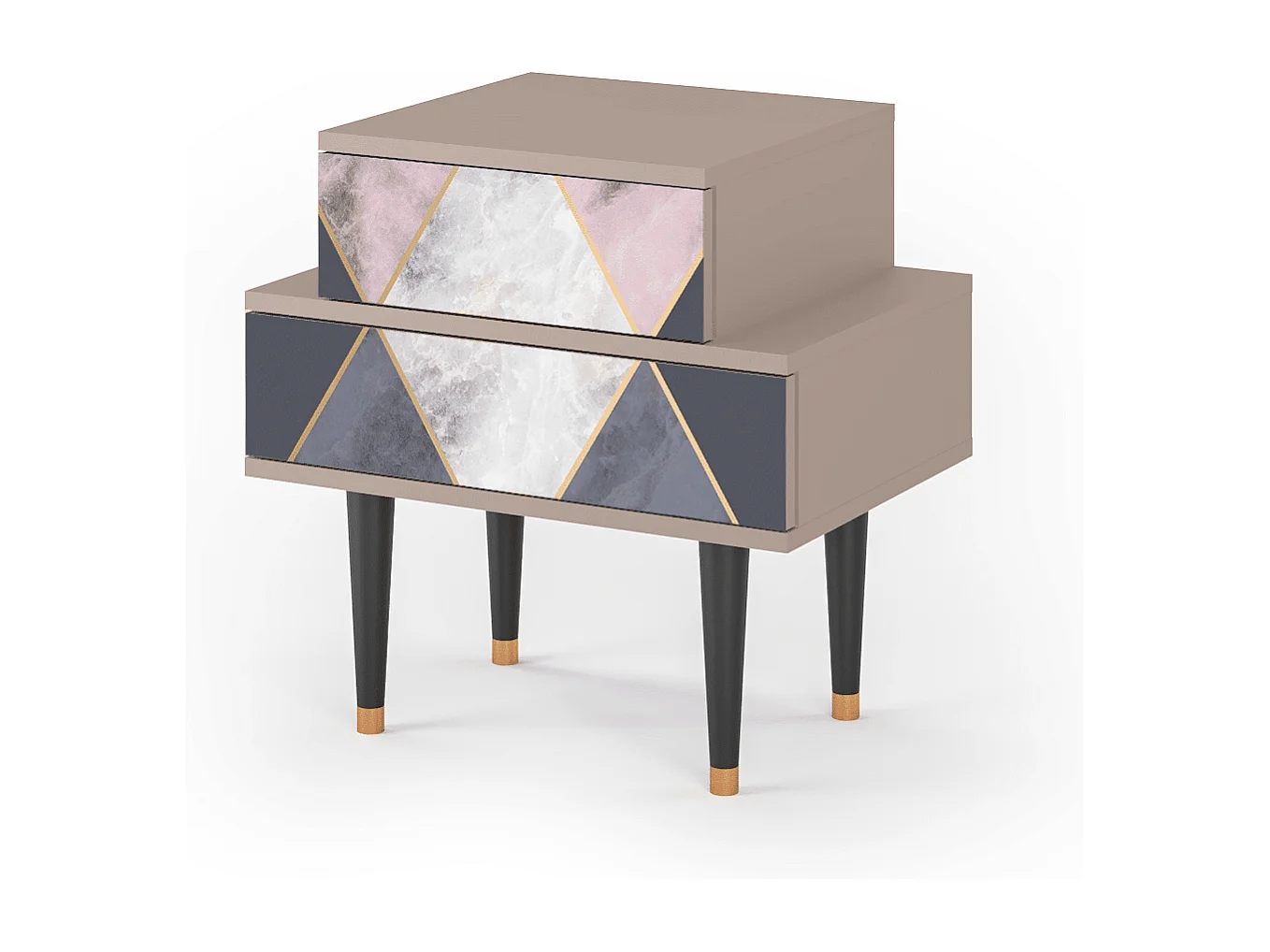 Stolik nocny - 58х58х41 cm - NS1 - Ideal Harmony, Latte