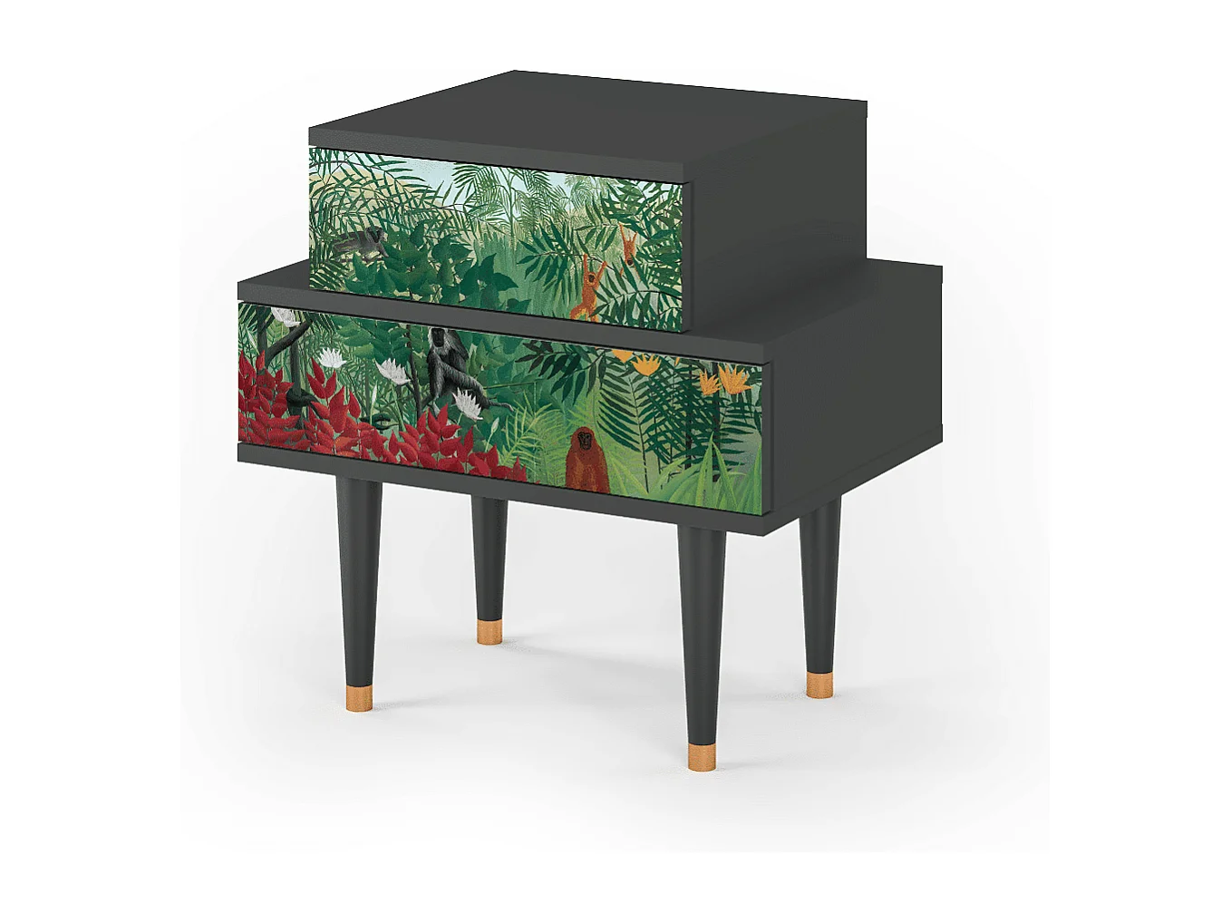 Table de nuit - 58х58х41 cm - NS1 - Jungles in Paris, Anthracite