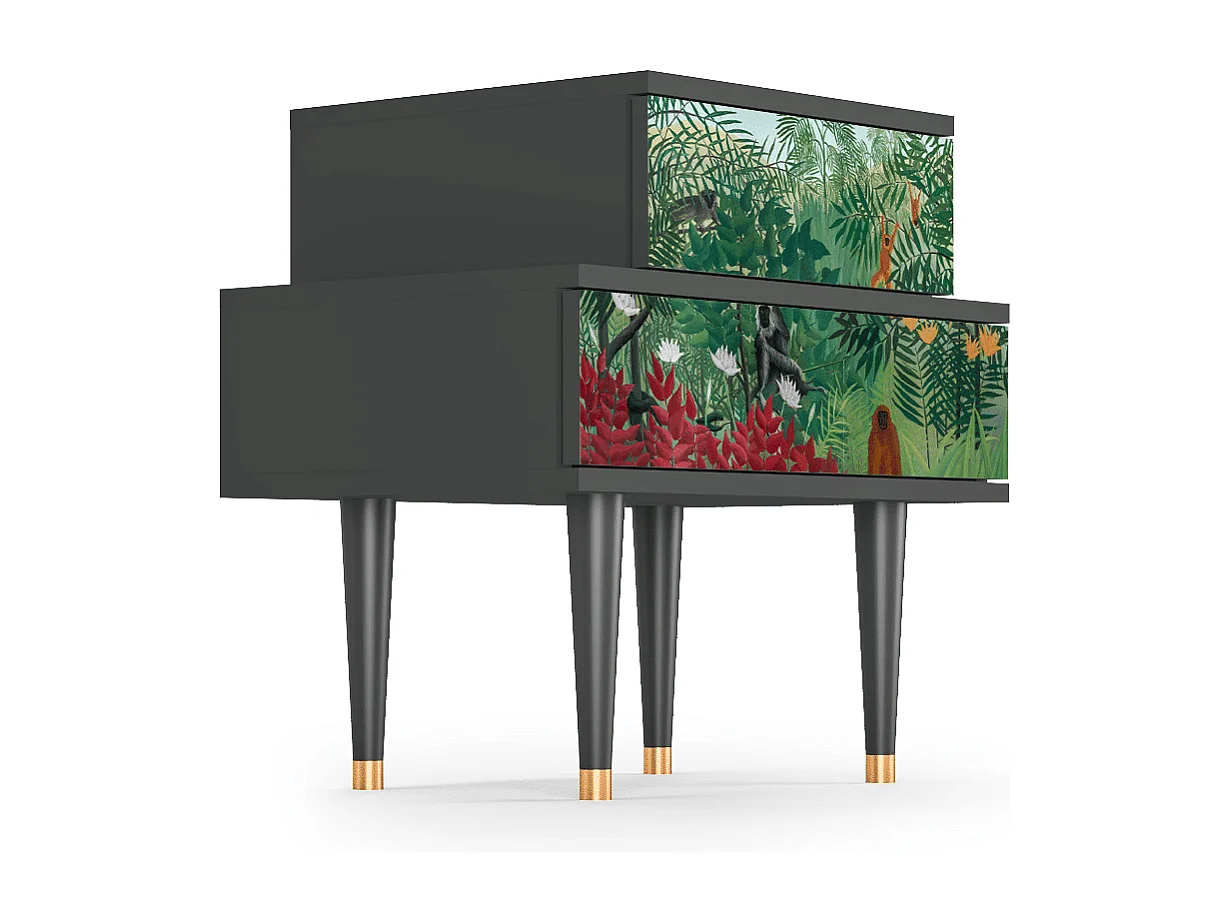 Table de nuit - 58х58х41 cm - NS1 - Jungles in Paris, Anthracite