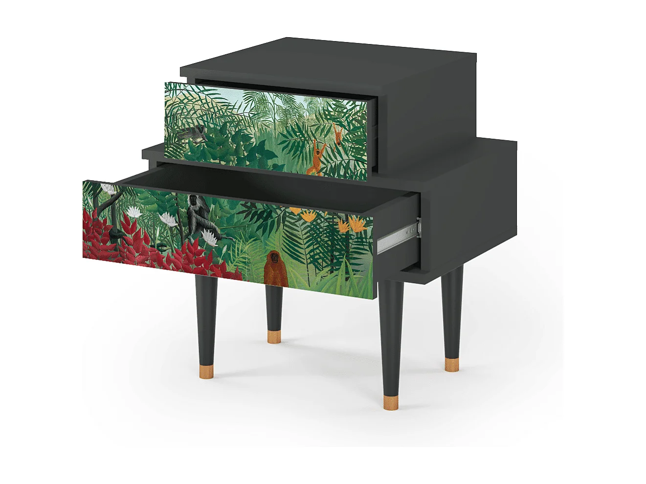 Table de nuit - 58х58х41 cm - NS1 - Jungles in Paris, Anthracite
