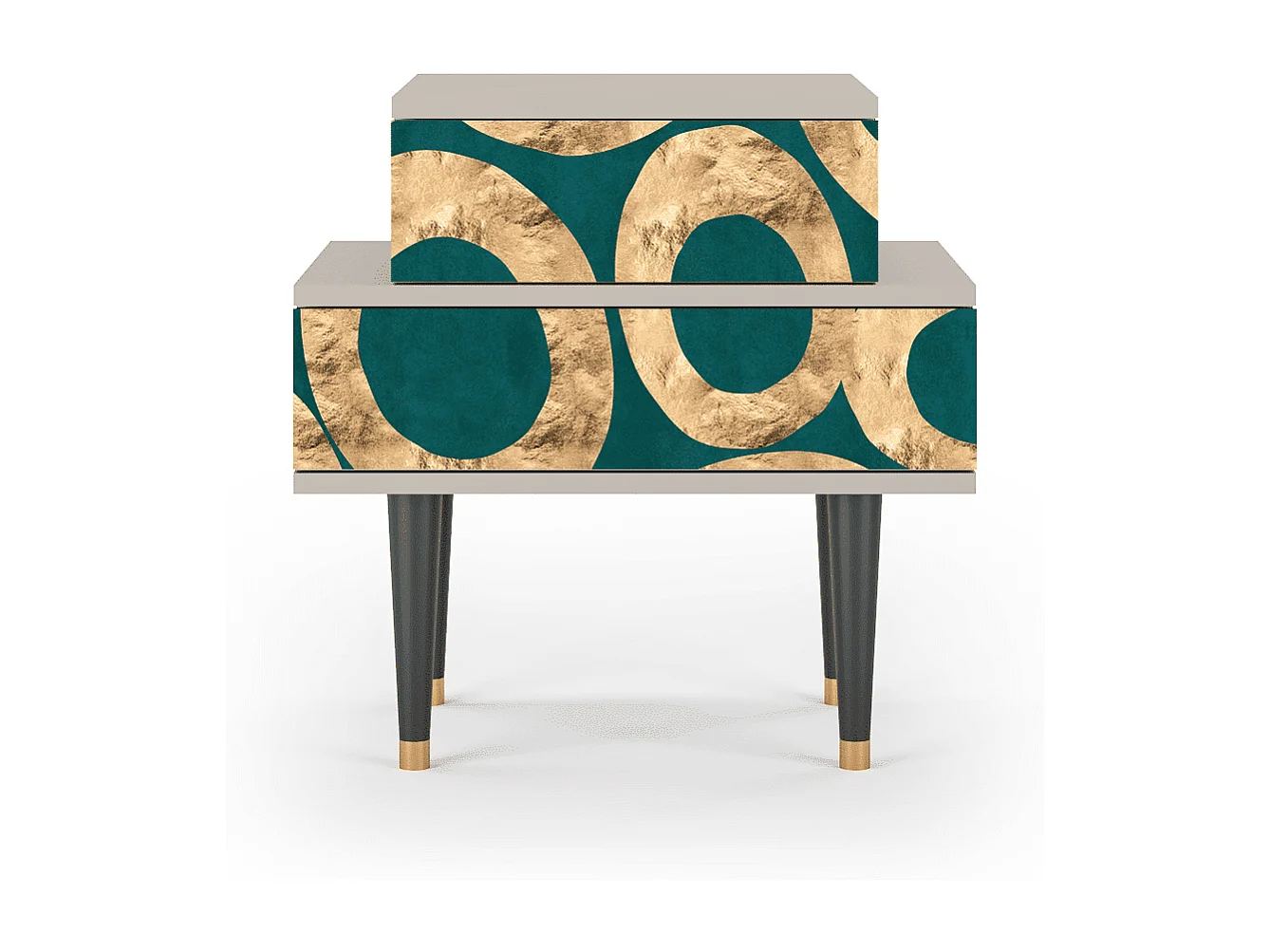 Stolik nocny - 58х58х41 cm - NS1 - Zircon Sphere, Piaskowy